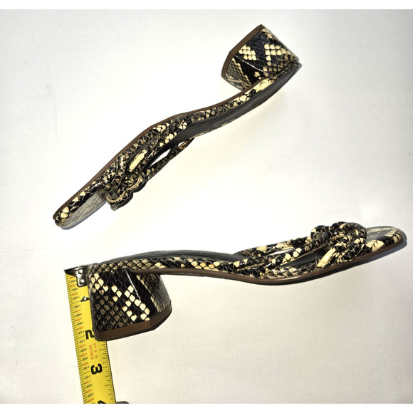 Free‎ People Petra Size 36 US 6 Slip On Heel Sandals Strappy Python Snake Print - Picture 4 of 10